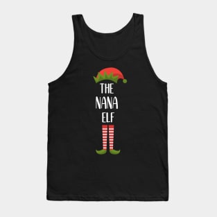 Matching Family Christmas Group Elf Gift - The Nana Elf - Funny Pajama Christmas Holiday Tank Top